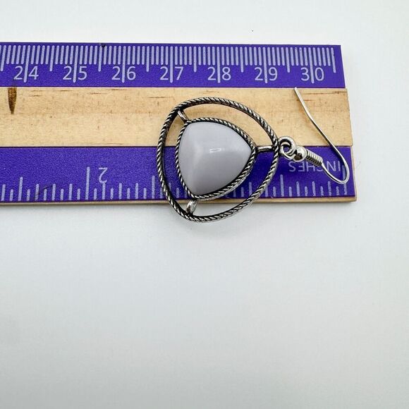 Vintage Southwestern Triangle Earrings with Gray Stone Dangles Contemporary - Picture 7 of 7